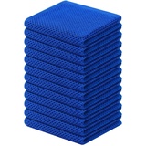 Kitinjoy Küchentücher, 100 % Baumwolle, Waffelgewebe, ultraweich, saugfähig, zum Trocknen von Geschirr, schnell trocknend, Küchentücher, Geschirrlappen, 30,5 x 30,5 cm, Blaubeere