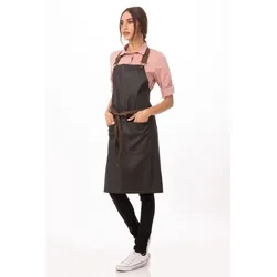Chef Works® BOULDER Latzschürze, Schwarz Braun