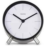 Hama Funkwecker Flores weiß schwarz Kunststoff 12,0 cm, Ø 11,0 cm