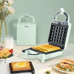 Royalstar Sandwichmaker Waffeleisen Antihaftbeschichtung 2 Backbleche Gleichmäßig beheizter Kontaktgrill 650W