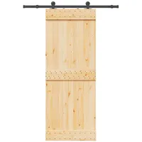 VidaXL Schiebetür mit Beschlag 80x210 cm Massivholz Kiefer
