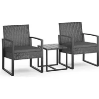 OK-Living Polyrattan Set 3-tlg. anthrazit