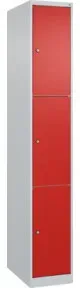 C+P Schließfachschrank Classic PLUS, 1 Abteil, 1850x300x500mm, 7035/3020 Innenhöhe Gefach oben (oberes 599 mm Front RAL 3020 Verkehrsrot