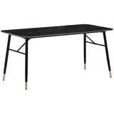Wohnling Esszimmertisch 180 cm Marmor Optik Schwarz Esstisch Groß Küchentisch - Schwarz