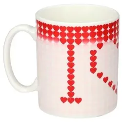 Gadget Master Pixel Heart Mug, farbwechselnd, Herzen-Tasse, I <3 U, Handwäsche, 300 ml