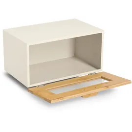 Zeller Brotkasten Metall/Bambus Beige