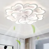 Fachae 34.6in Blume Lampe Mit Ventilator Reversibel Dimmbar Smart Deckenventilator Mit Beleuchtung Und Fernbedienung Leise Timer Deckenventilator Mit Licht Für Wohnzimmer