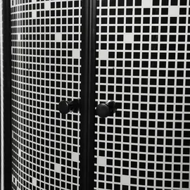 KERRA Pixel Bl Duschwand mit Schiebetür 90 x 90 cm Schwarz/Weiß/Transparent inkl. Duschwanne