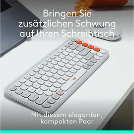 Logitech POP Icon Combo, Tastatur und Maus Set, kabellos, White