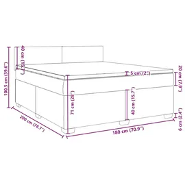 vidaXL Boxspringbett 180 x 200 cm Creme