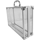 predolo Tragetasche aus Aluminiumlegierung, Reise-Kosmetikkoffer, großes Fassungsvermögen, Zubehör-Aufbewahrungskoffer mit Griff, transparente Tragetasche für