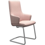 Stressless® Polsterstuhl Laurel, High Back mit Armlehne, Größe L, mit Beinen aus Stahl in Chrom rosa