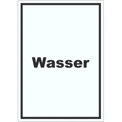 Wasser Aufkleber mit Text Anschluss hochkant A9 (37x52mm)