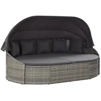 vidaXL Polyrattan Outdoor Sonneninsel mit Dach grau
