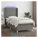 vidaXL Boxspringbett 100 x 200 cm Dunkelgrau