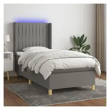 vidaXL Boxspringbett 100 x 200 cm Dunkelgrau