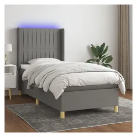 vidaXL Boxspringbett 100 x 200 cm Dunkelgrau