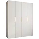 abiks möbel Drehtürenschrank COMO 190 x 245,5 x 50 cm Weiß/Gold