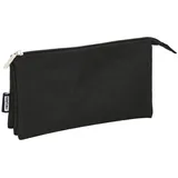 Safta - Tasche für Stifte, dreifach, Schwarz, 22 x 12 x 3 cm, Mehrfarbig (6579744)