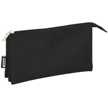 Safta - Tasche für Stifte, dreifach, Schwarz, 22 x 12 x 3 cm, Mehrfarbig (6579744)