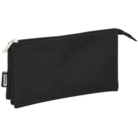 Safta - Tasche für Stifte, dreifach, Schwarz, 22 x 12 x 3 cm, Mehrfarbig (6579744)