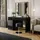 Vicco Schminktisch Omira Schwarz 120 cm mit Hocker