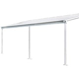 Aileenstore Terrassenüberdachung Aluminium 495 cm als Bausatz Sichtschienen und Hohlkammerplatten Weiß