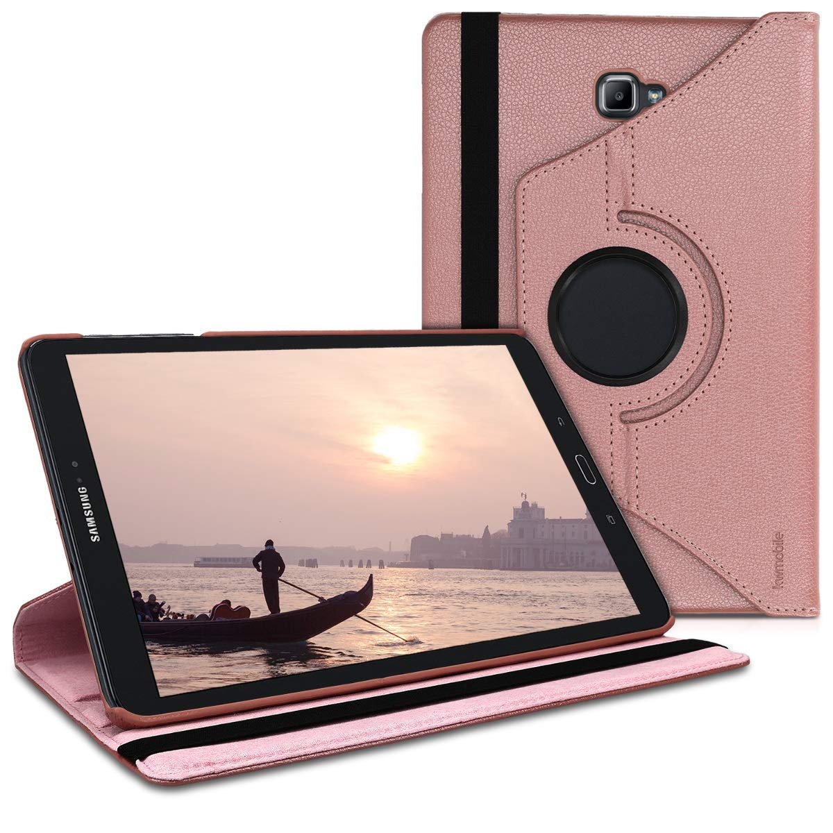 kwmobile Schutzhülle kompatibel mit Samsung Galaxy Tab A 10.1 (S-Pen) (2016) - Hülle 360° Tablet Cover Case Rosegold