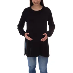 neun 9 monate Damen Schwangerschafts-Pullover mit großem Schlitz Strick-Pullover Umstands-Mode 46551556 Schwarz - 36/38