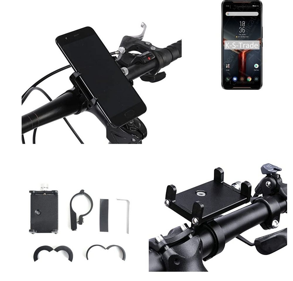 K-S-Trade für Asus ROG Phone II Smartphone-Halterung, (Handyhalterung das Fahrrad Halter Lenkstange Fahrradhalterung) schwarz