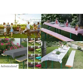 heimtexland ® Hussen Set 3-teilig Bierzeltgarnitur 1x Tischhusse Biertisch 2x Bankhusse Bierbank Tischdeko Typ860 Anthrazit 70x220 cm - Grau