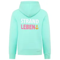 Zwilling Hoodie »"Meine Heimat"«, mit aufgesticktem "Strand"-Schriftzug vorne und hinten, blau