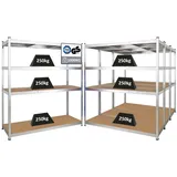 Proregal Mega Deal 4x Schwerlastregal Taurus XL mit TÜV/GS Zertifizierung HxBxT 180 x 160 x 60 cm Fachlast 250 kg Verzinkt