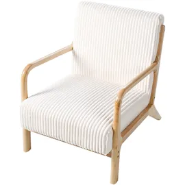 Beliani Sessel SORSELE Cord Weiß