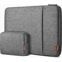 Inateck 360° Rundumschutz 16 Zoll Hülle Kompatibel mit 16 Zoll MacBook Pro 2019-2021/15 Zoll Surface Book 2/XPS 15, 360° Schutz, No... - Grau