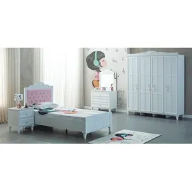 aea Luxus Komplette Kindermöbel Kinderbett Weiß Holz Set 5tlg Kinderzimmer