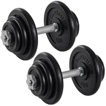 Songmics Hanteln, Hantelset aus Gusseisen, Kurzhanteln, 2 x 20 kg, verstellbar, Workout, Fitnesstraining, Gewichtheben für Zuhause, Fitnessstudio, tintenschwarz SYL40T