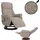 MCA Furniture MCA Relaxsessel + Aufstehhilfe HWC-N58, Fernsehsessel Sessel Bouclé Stoff Holz - braun, Holz walnussfarben