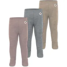 normani Outdoor Sports Normani, Outdoor Sports 3er Pack Baby Merino Unterhose mit Füßen in Beige/Grau/Rosa | Gr.: 62