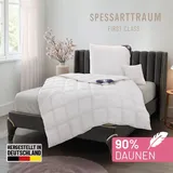 SPESSARTTRAUM Daunenbettdecke SPESSARTTRAUM "First Class", weiß, B:200cm L:200cm, Bezug: 100% Baumwolle. Füllung: 90% Daunen, 10% Federn, Bettdecken, 5 Wärmeklassen & 6 Größen, Bestseller