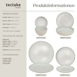 Tectake Tafelservice 24-tlg. beige