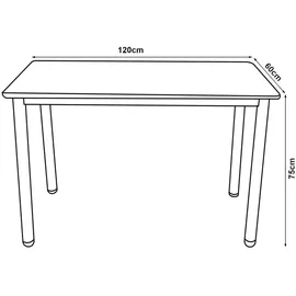 [en.casa] Esstisch Tammela für 4 Personen 120x60 cm Eiche-Optik