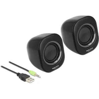DeLock Mini Stereo, PC Lautsprecher mit 3,5 mm Klinkenstecker