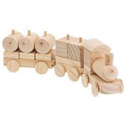 Zug "Bauklötze" aus Holz, 45 x 8 x 12,5 cm