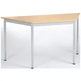 Sodematub Mehrzwecktisch ahorn, alu Trapezform, Vierkantrohr alu, 70,0/140,0 x 70,0 x 74,0 cm