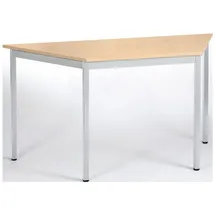 Sodematub Mehrzwecktisch ahorn, alu Trapezform, Vierkantrohr alu, 70,0/140,0 x 70,0 x 74,0 cm