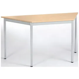 Sodematub Mehrzwecktisch ahorn, alu Trapezform, Vierkantrohr alu, 70,0/140,0 x 70,0 x 74,0 cm