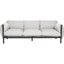 Beliani Esperia Gartensofa 3-Sitzer Aluminium schwarz/grau