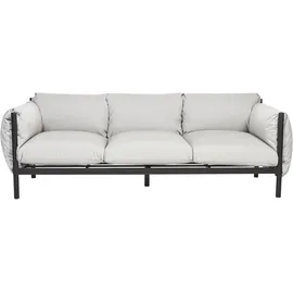 Beliani Esperia Gartensofa 3-Sitzer Aluminium schwarz/grau