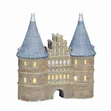 Wurm Holsten-Tor Lübeck Dekohaus 20x22x8 cm Blau/Braun/Mehrfarbig
